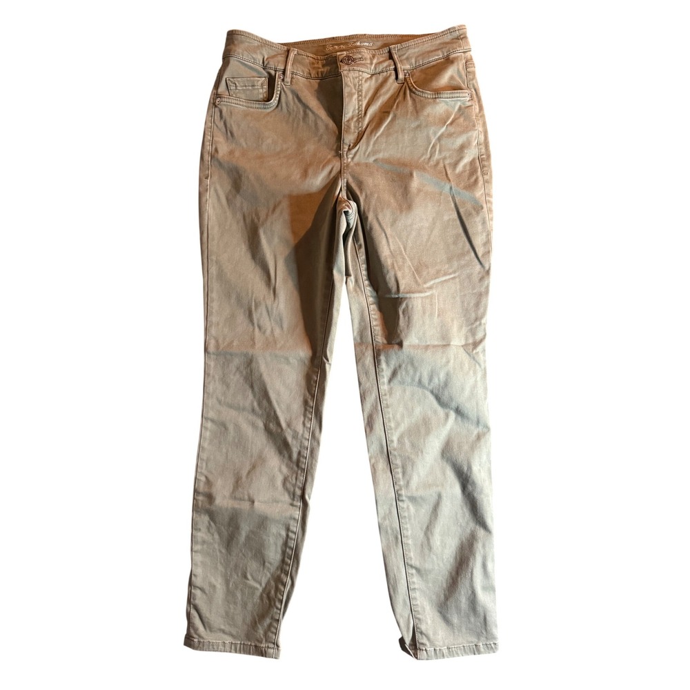 Tommy Bahama Boracay Beach Ankle Pants Womens 6x28 Green High Rise Slim Stretch
